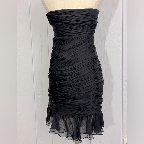 Halston Heritage - Zoe Black Strapless Silk Cocktail Party Dress - Sz 2 - NWOT - Picture 6 of 11